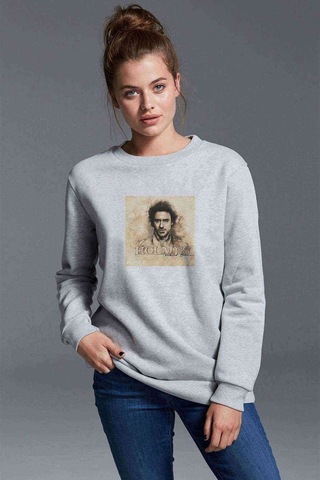 Sherlock Holmes 2 Baskılı Gri Kadın Sweatshirt (534805029)