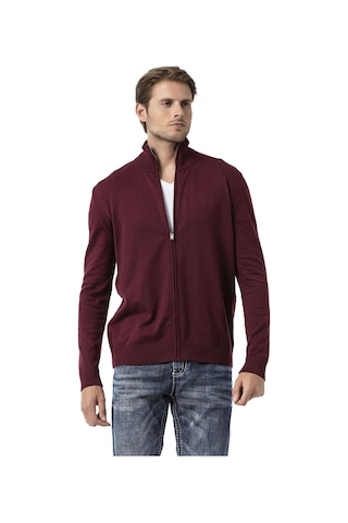 Cp282 Ultimate Zip Luxe Knit Men Sweater Bordo