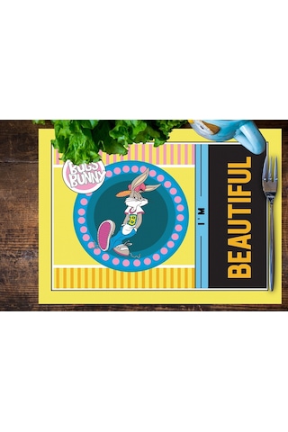 Adawall Home Tweety Teams Kumaş Amerikan Servis 4'lü Set 35x50cm Çok Renkli