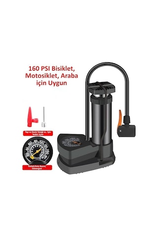 Smartizi Basınç Göstergeli Ayak Pompası - Araba, Bisiklet Ve Motosiklet İçin Yüksek Basınçlı Portatif Lastik Diğer