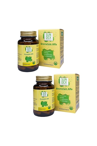 Sundex Bromelain Alfa 2 x 30 Bitkisel Kapsül
