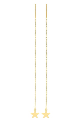 Goldkupe 14 Ayar Altın Yıldız Sallantı Zincir Tek Küpe 0,62 Gr-6622