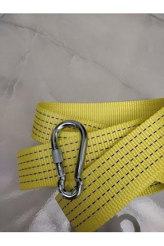 Çeki Halatı 3 Ton 3 M Çekme Halatı Kumaş 10 Mm Vidalı Metal Çengelli Karabinalı, Turuncu Kumaş Çeki Halatı,