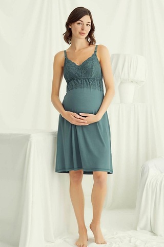 Monamise 18522 Hamile Lohusa Sabahlıklı Gecelik Takım-yeşil