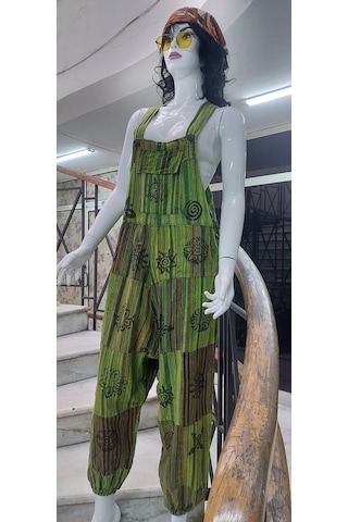 Hint Otantik Yıkamalı Taşlanmış Neon Şalvar Tulum Çok Renkli