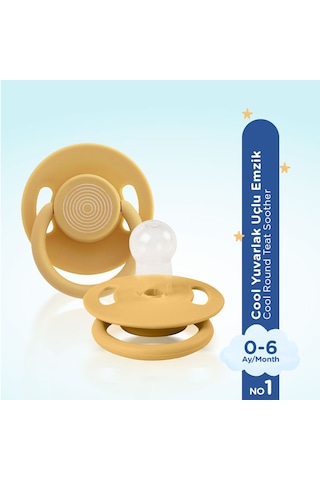 Wee Baby Cool Yuvarlak Uçlu Emzik No:1 Hardal 0-6 Ay