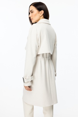 Dört Düğmeli Kolu Kemerli Kaban Siyah Ekol Bej