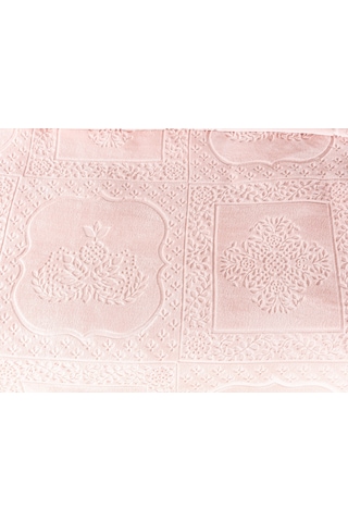 Madame Coco Rochelle Vizon Emboss Battaniye 1kbatc0436çift Kişilik-pudra Vizon