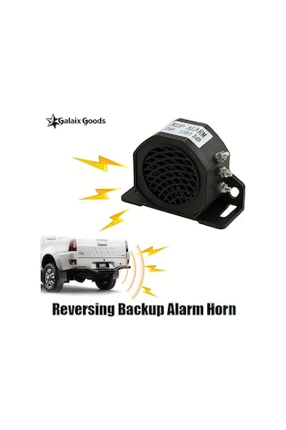 Pazly Drimore Siyah 110db Ters Geri Alarm, 3 Muzikli, 12v/24v Araba/kamyon Alarm Sistemi, Yüksek Sesli, Abs Malzemeli