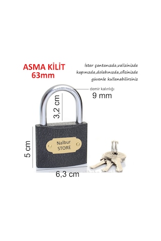 Meşem Dolap Kilidi Asma Kilit 63 MM