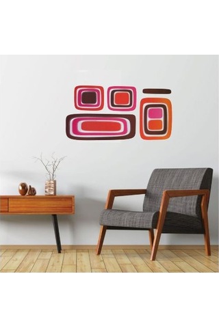 Duvar Süsü Sticker 2 Adet Kareli Desen Pvc 61x30x0,5cm