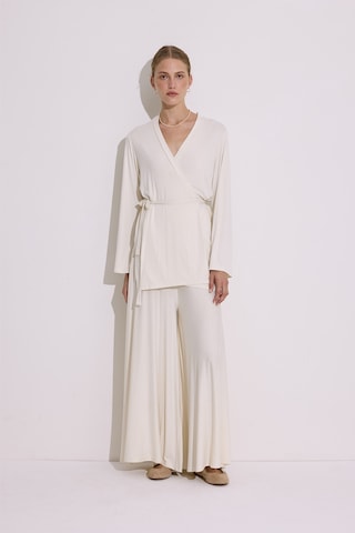 Bağlamalı Dökümlü Kimono İnci İnci