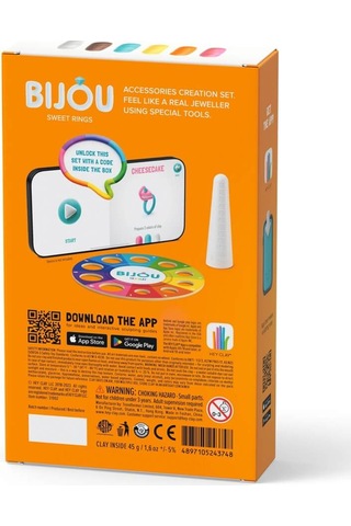 Hey Clay Hava İle Kuruyan Kil 3'lü Kutu - Takılar Tatlı Yüzükler renkli