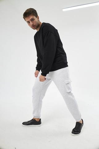 Unisex Regular Cepli Kargo Pantolon - Kargo Eşofman Altı Gri