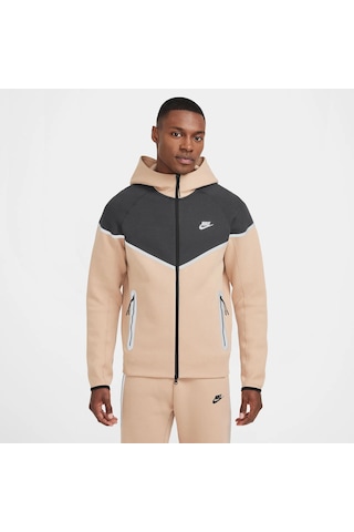 Nike Sportswear Tech Fleece Erkek Bej Sweatshirt Reflektörlü Bej
