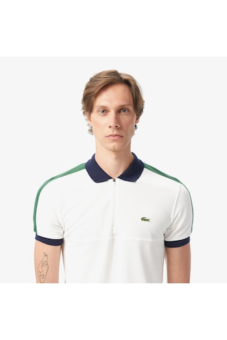 Lacoste Erkek Regular Fit Renk Bloklu Polo Beyaz