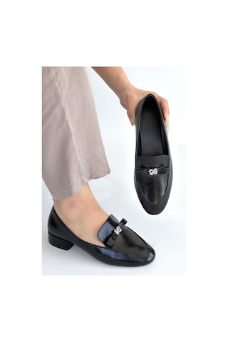 Look Shoes Owes Siyah Cilt Topuklu Ayakkabı Siyah