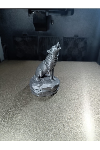 Uluyan Kurt Figürü Dekoratif 3d Baskı Kaya Tabanlı Heykel