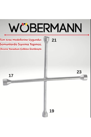 Wöbermann X Tipi Bijon Anahtarı 17-19-21-23 Mm Chrome Vanadium Çelik