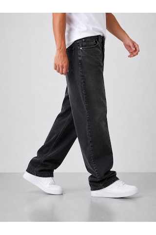Classics Men Black Wood Denim Erkek Baggy Jean Pantolon 7748 Füme