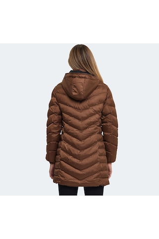 Slazenger GWEN Kadın Kapüşonlu Şişme Taba Mont & Kaban