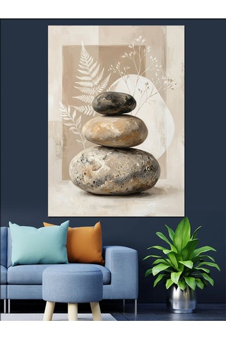 Denge Taşları Ve Zen Sanatı Dekoratif Kanvas - Mdf Ahşap Tablo
