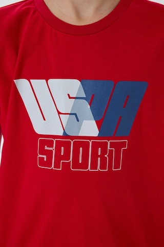 U.s. Polo Assn. Erkek Çocuk Kırmızı Bermuda Takım Us2432-c-v3 Kırmızı
