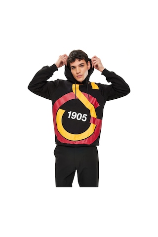 Galatasaray Lisanslı Büyük Logolu Siyah Sweat Tshirt Siyah