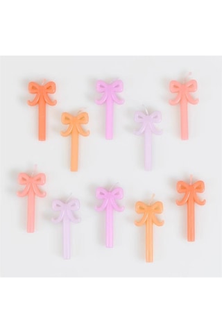 Meri Meri - Mini Bow Candles - Mini Fiyonk Mumlar - 10 Adet