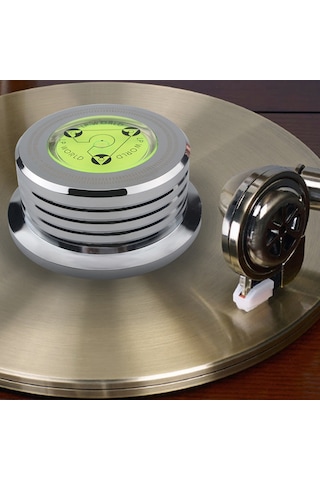 Vkemall Plak Stabilizatörü Levha Dürtü Filtresi - 50hz Seviye Ve Hız Göstergeli - Gümüş Alüminyum - Plak Çalar Uyumlu