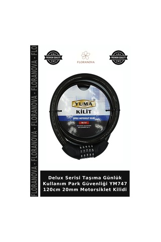 Delux Serisi Taşıma Günlük Kullanım Park Güvenliği Ym747 120cm 20mm Motorsiklet Kilidi
