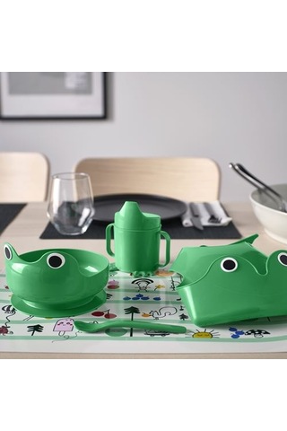 Ikea Mata Çocuk Yemek Seti, Parlak Yeşil, 4 Parça
