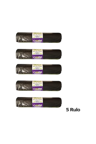 Ecoplast 240 L Siyah Hantal Konteyner Çöp Torbası - 100 x 150 CM - 600 G - 10 Adetlik 5 Rulo