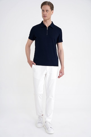 Efor Slim Fit Esnek Pamuklu Fermuarlı Lacivert Polo Yaka Tişört Ts 926