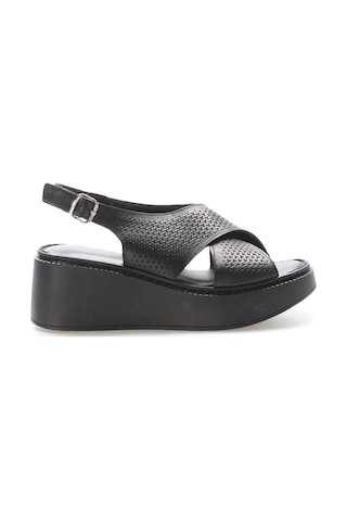 Fast Step Hakiki Deri Kadın Klasik Sandalet 621za864 Siyah