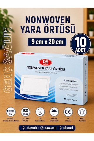 Ds Sağlık Nonwoven Yara Örtüsü 9cm 20cm 10'lu