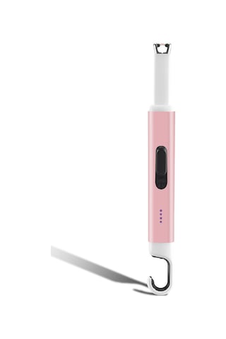 Konesam Gül Altınlı Usb Şarjlı Elektrikli Çakmak, Elektrikli İldırım Ateşleyici, Pil Göstergeli, Rüzgarlı Ortamlarda Kullanıma Uygun, Mangal Ve Mum Ateşleyici Çok Renkli