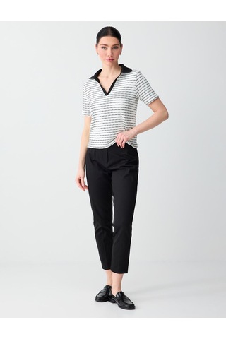Jimmy Key Jimmy Key Siyah Yüksek Bel Normal Paça Örme Pantolon 6sw186515900