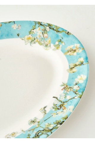 Bella Maison Van Gogh Almond Blossom Porselen Sunum Tabağı Turkuaz 25 Cm Turkuaz 1