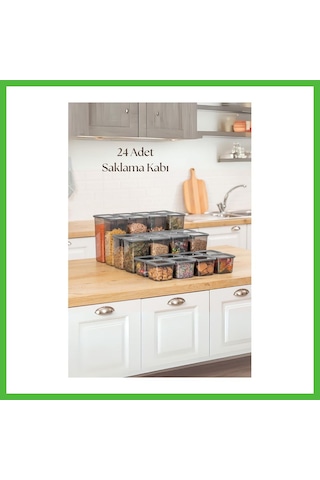 Vaveni 24'lü 3 Boy Kavanoz Seti & Saklama Kabı & Erzak Kabı 8x650/1300/1900 Ml 40 Lı Etiket Hediyeli Arz