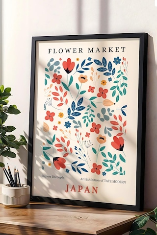 Flower Market Japan Çerçeveli Tablo - Eklektik Tarz Duvar Dekoru