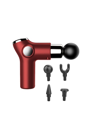 Yifomall Küçük Boy Kas Gevşetici Aleti - 6 Seviye Şiddet Ayarı, 4 Farklı Masaj Başkanı, 15 Dakika Otomatik Kapatma, Sessiz Motor - Kırmızı 515 Modeli Çok Renkli