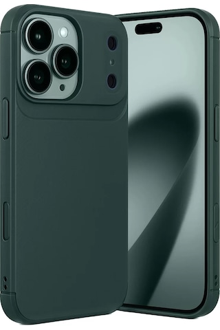 Newface Apple, Uyumlu iPhone 17 Pro Max Auto Focus Karbon Kapak - Koyu Yeşil