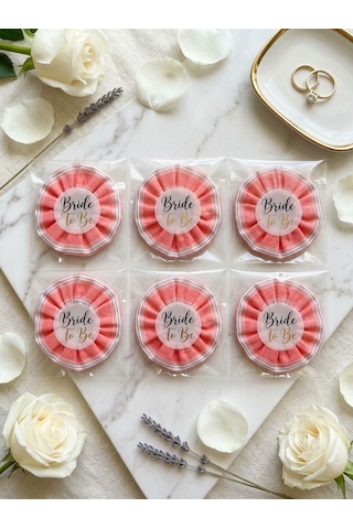 6'lı Bride To Be Bekarlığa Veda Hediyeliği Pamuk Scrunchie Saç Tokası Seti