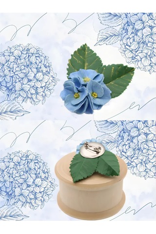 Clayfairy Ortanca Çiçeği Broş" 237562692 Açık Mavi