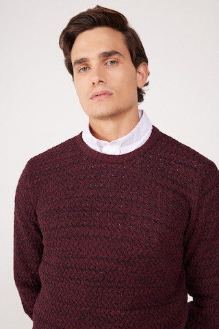 Wrangler Regular Fit Normal Kesim Bisiklet Yaka Bordo Erkek Triko Kazak W232580810 Bordo