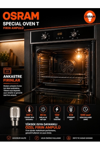 10 Lu Paket 15w E14 Fırın Ampulü 300 C Isıya Dayanıklı Sarı Işık