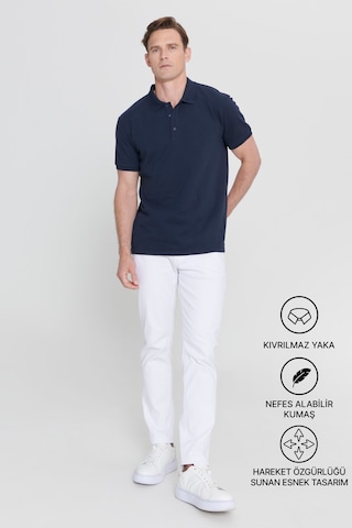 AC&Co / Altınyıldız Classics Altinyildiz Classics Erkek Lacivert Slim Fit Dar Kesim Polo Yaka %100 Pamuk Tişört 4A4820200001PLCXXL Lacivert