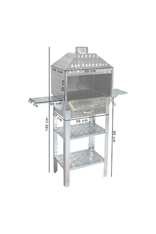 Metehan MTH-114 Davlumbazlı - Bacalı - Kanatlı - Çekmeceli - Maltız Izgaralı Mangal