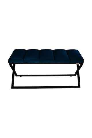 Varcera Black- Mavi Dilimli Model Puf & Bench & Koltuk & Oturma Bankı & Yatak Odası Önü